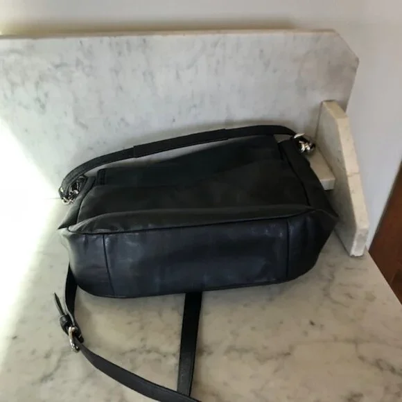 COACH Taylor Black Leather Marin Satchel Tote Shoulder Bag Vintage - Picture 9 of 15